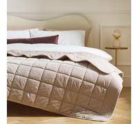 Habitat Velvet Quilted Bedspread - Beige - 200x150cm