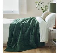 Habitat Velvet Quilted Bedspread - Green - 200x220cm