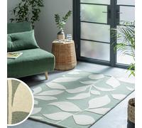 Habitat Verdant Leaf Green Wool Rug - 120x170cm