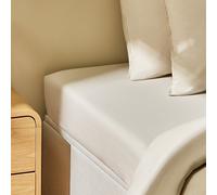 Habitat Washed Cotton Plain Stone Fitted Sheet - Single