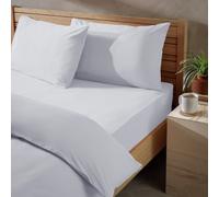 Habitat Washed Plain White Fitted Sheet - Double