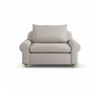Habitat Whitby Fabric Cuddle Chair - Stone - Ash Leg