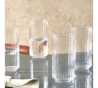 Habitat Wide Ribbed Set of 4 Hi Ball Glasses