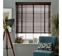 Habitat Wooden Brown 50mm Slat Venetian Tape Blind - 180cm