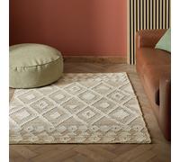 Habitat Woven Aztec Neutral Jute Flatweave Rug - 120x170cm