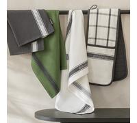 Habitat Woven Check Cotton Textile Set - Green