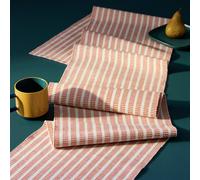 Habitat Woven Stripe Cotton Table Runner - Orange