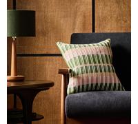 Habitat Woven Stripe Cushion - Green - 43x43cm