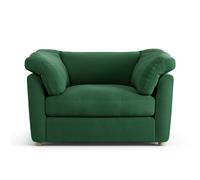 Habitat Wynn Fabric Cuddle Chair - Green - Ash Leg