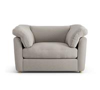 Habitat Wynn Fabric Cuddle Chair - Stone - Ash Leg