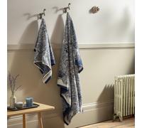 Habitat x Morris & Co. Tulip Toile Bath Sheet - Navy