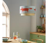 Habitat x Scion Blue Mr Fox 2 Tier Lampshade - 45cm