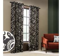 Habitat x Scion Kukkia Eyelet Curtains - Black & White - 168x183cm