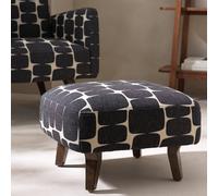 Habitat x Scion Lohko Fabric Footstool - Black & White