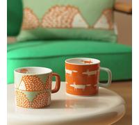 Habitat x Scion Mr Fox Hedgehog Set of 4 Mugs - Orange