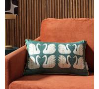 Habitat x Scion Swim Swam Swan Cushion - Green - 30x50cm