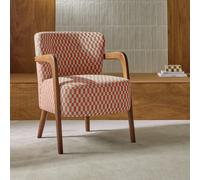 Habitat Yanni ll Jacquard Check Fabric Accent Chair - Rust