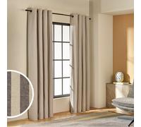 Habitat Stripe Blackout Eyelet Curtains - Charcoal - 168x183cm