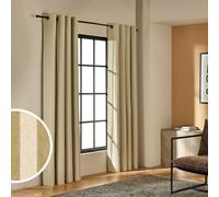 Habitat Yarn Dye Stripe Blackout Eyelet Curtains - Olive - 117x137cm