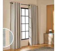 Habitat Stripe Blackout Eyelet Curtains - Rustic Blue - 168x183cm