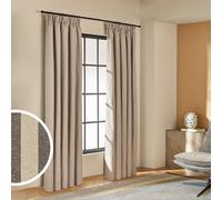 Habitat Blackout Stripe Pencil Pleat Curtains - Charcoal - 117x137cm