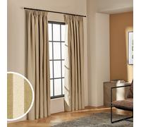 Habitat Yarn Dye Stripe Blackout Pencil Pleat Curtains - Olive - 229x183cm