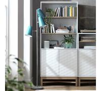 Habitat Zander Tall Textured Bookcase - White & Oak Effect