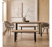 Habitat Zayn Birch Dining Table,2 Bench & 2 Natural Chairs