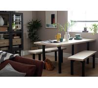 Habitat Zayn Dining Table & 2 Benches - Birch