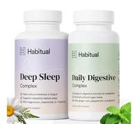 HABITUAL Rest And Reset Wellness Bundle Digestive And Sleep Support Capsules | Daily Digestive Complex And Deep Sleep Formula | Vegan Gut Health and Nighttime Supplement For Everyday Routine - 30 Days