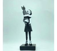 HABITZ Bomb Girl - Banksy Sculpture Bomb Hugger Girl Statue Art Resin Design Ornaments Craft Anti-war Desk Decoration Office Home Decor Living Room Bookshelf Collection Crafts(2)
