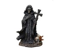 HABITZ Gothic Statue Resin Reaper Figurine Black Horror Robe Halloween Sculpture Dark Ornaments Robe Figure Night Walker Muerte Altar Darkness Style The Creeper Reaper Novelty For Garden,Bookshelf(B)