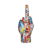 HABITZ Graffiti Middle Finger Statue Hand Gesture Statues Home Sculpture Resin Craft Table Ornament Unique Desk Accessory For Home Office Women Men Gifts Living Room Bedroom Office Decor