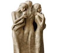 HABITZ Three Sisters Figurine By My Side Sister Sculpture Resin Desktop Ornament Sculpted Hand-Painted Figure Home Decorative Statue Friendship Gifts For Desktop Shelf Home Office Shop