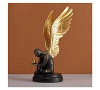 HABITZ Winged Male Angel Statue Resin Statue Sculpture Figurine Desktop Ornament Decoration for Home Office Living Room Home Decor (Color : B)