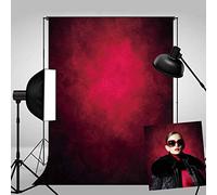 Haboke 5X7ft Durable Soft Fabric Abstract Red Portrait Photography Backdrops Old Master Style for Photo Shoot Studio Booth Props