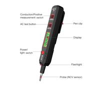 HABOTEST HT89 AC Voltage Tester 12-300V Contact Detector with LCD Display Flashlight and Sound Light Alarm for Live and Null Wire Testing and Wire Breakpoint Location