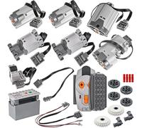 Habow 23Pcs Power-Function Technic-Parts Kit M/L/XL/Servo-Motor IR Remote Control Battery Box IR Receiver Extension Wire Light Cord Compatible with Mainstream building block brand Motor Kit.