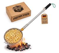 HaBro Premium Stainless Steel Popcorn Maker | Campfire & Grill | Telescopic | 304 stainless steel uncoated, 75 cm total length, light under 600 g, ultra portable, perfect for camping and garden
