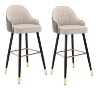 Habrur Barstool Bar Stools Counter Stools Bar Chairs Set Of 2 Bar Stool Leather Upholstered Seat Bar Stool With Armrests High Stools Bar Chair Bar Stool Barstools(A,Seat height 65cm)