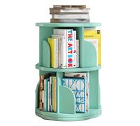 Habrur Bookcase Bookshelf Bookshelves 360° Rotating Bookshelf 2-Tier Bookcase Display Rack Floor Standing Book Shelf For Bedroom Living Room Book Shelf Book Case (Color : Grün, Size : 40 * 66cm)