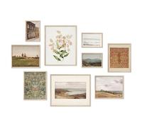 Habseligkeit Retro Prints for Wall Decor, Vintage Wall Art Prints, Country Wall Decor Aesthetic Landscape Home Decor Bedroom Living Room Unframed, Set of 9
