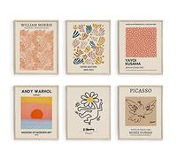 Habseligkeit Retro Room Decor, Matisse Abstract Wall Art Prints, Minimalist Boho Bedroom Decor for Girs Unframed,11x14in, Set of 6