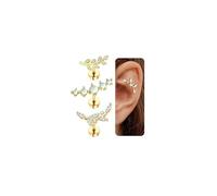 Habselikob 3pcs 18G Helix Piercings Surgical Steel Stud Earrings CZ Flowers Cartilage Earrings Piercing Tragus Conch Piercing Set Piercing Ear Gold Silver, 1, Stainless Steel, Cubic Zirconia