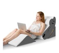 HABUTWAY 4Pcs Orthopedic Wedge Pillow, Bed Pillow for Sleeping, Post Surgery Foam Wedge Pillow for Back Pain Relief, Triangle Adjustable Support Pillow with Machine Washable Cover, Dark Grey