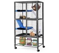HABUTWAY 55''H Large Metal Rolling Ferrets Cage, Cage for Rats/Chinchillas, 0.5'' Bar Spacing for Ferret,Small Animal Cage w/Removable Ramp & Platform