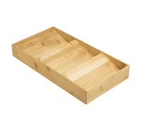 HAC24 Spice Rack Drawer Insert 3 Tiers Bamboo Reusable Brown 20 x 38 x 5 cm