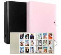 Hacaroa 2 Pack 9 Pocket Photocard Binder 4 Rings with 50 Pages 450 Pockets, 2x3" Kpop Photo Card Holder Book A4 Binder, One Sided Card Sleeves Photo Album for Post Cards, Cards Collectors, 2 Colors