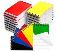 Hacaroa 30 Pack Top Spiral Memo Pads, 7.6x12.7cm Lined Pocket Notebook Mini College Ruled Paper, Wirebound Small Steno Pads for Home, School, Office, 75 Sheets, Assorted Colors