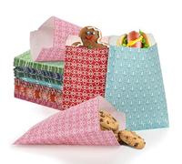 Hacaroa 320 Pcs Paper Easter Treat Bag, 5x7 Inches Small Colorful Cookie Bags Party Favor, Biodegradable Candy Buffet Bag Gift Bags for Birthday, Baby Shower, Wedding, Christmas, 8 Colors